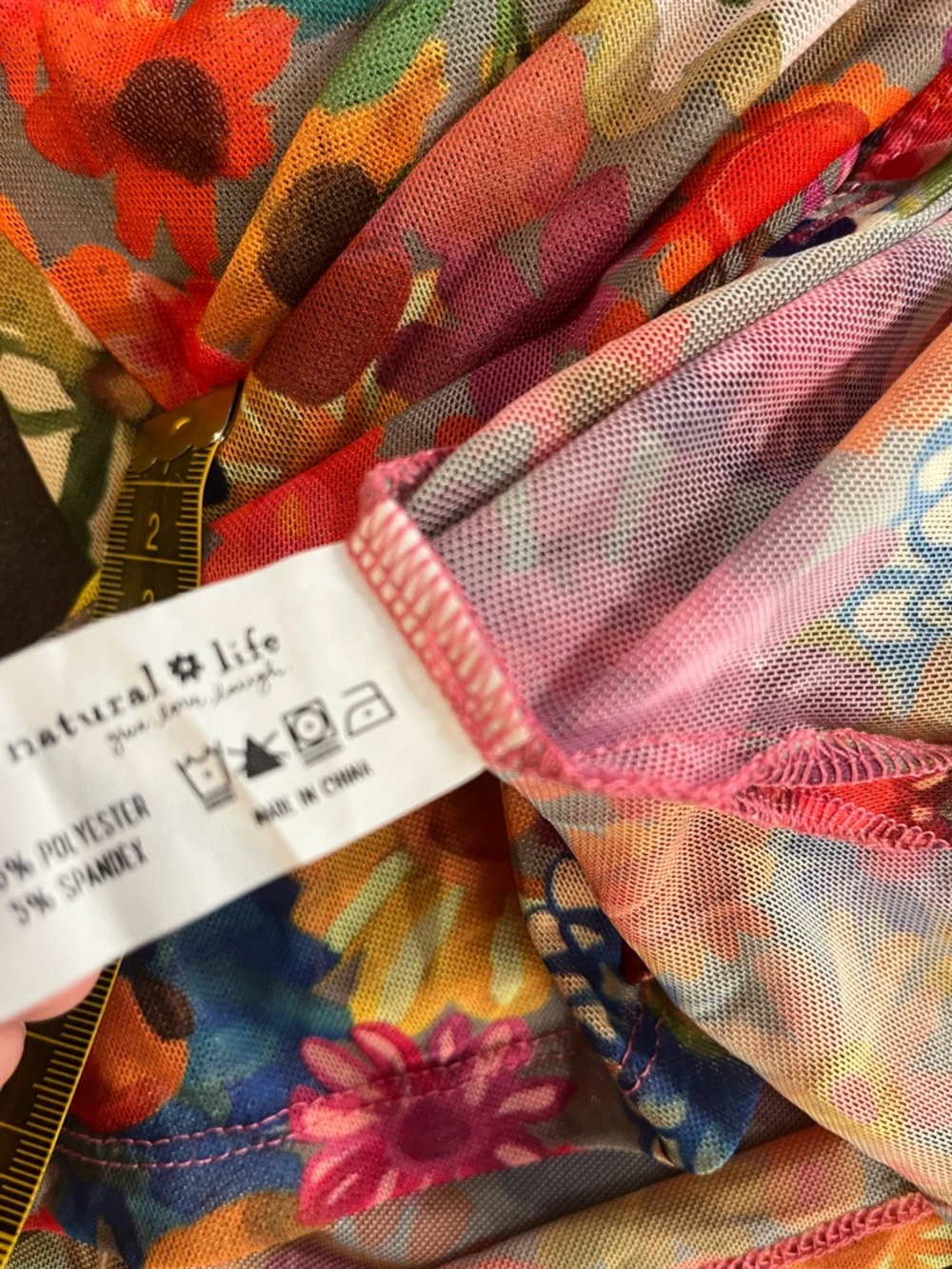 Natural Life Carina Colorful Floral Mesh Button-Up Top - Multicolor S NWT - Picture 10 of 10